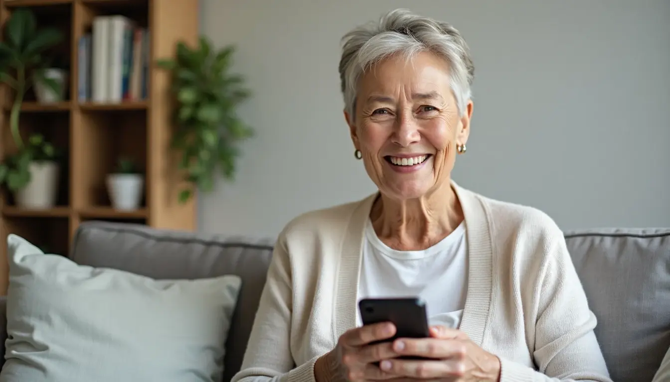 Senior woman on phone
