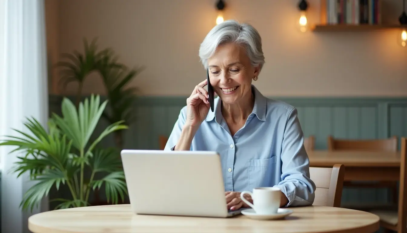 Senior woman planning taxes
