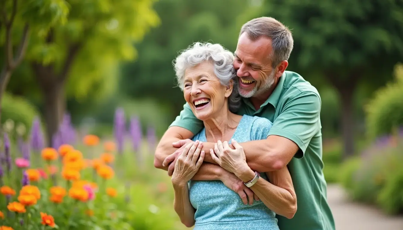 Happy couple embracing in meadow - protecting family legacy
